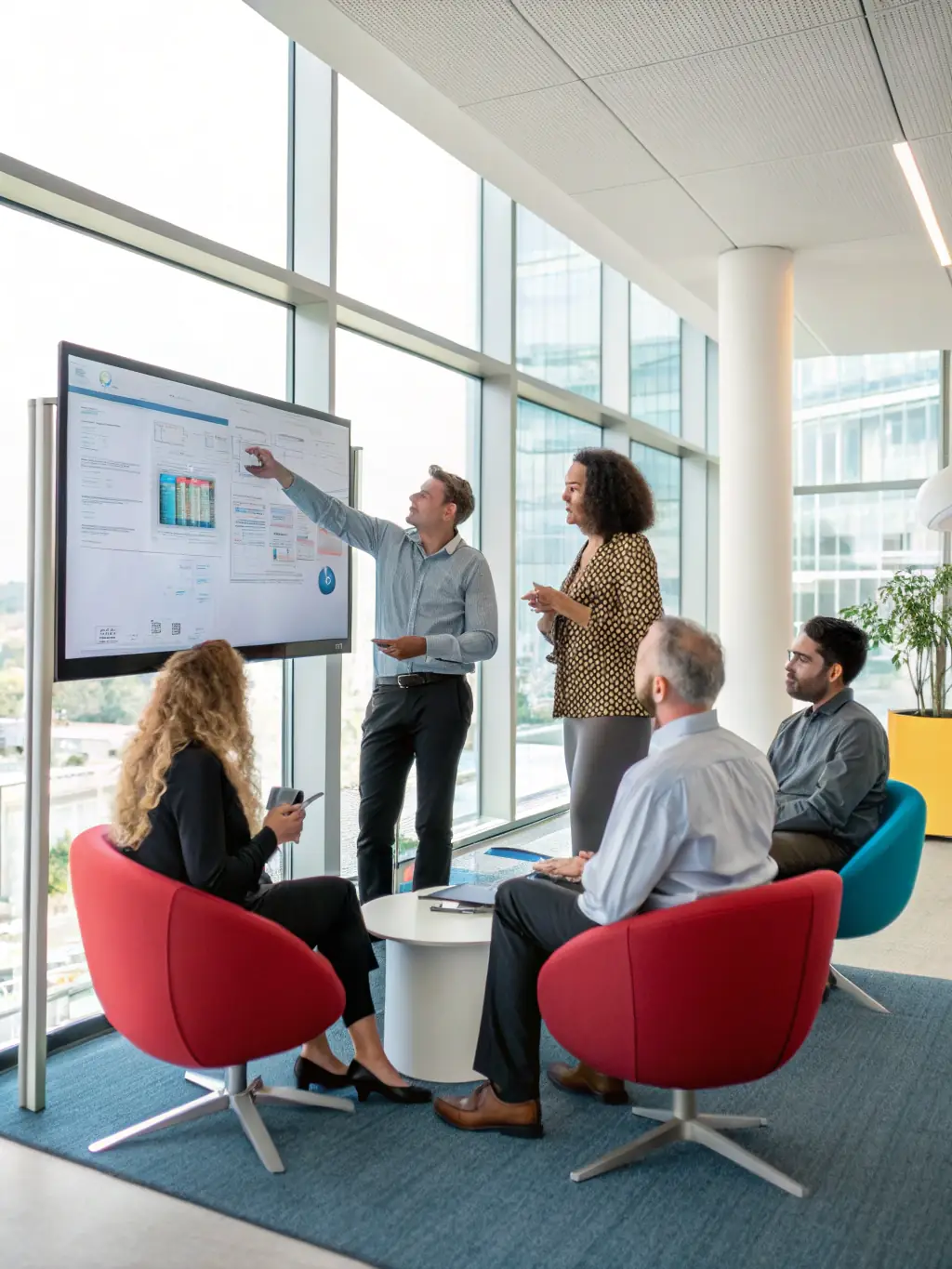 A diverse team of AI engineers is collaborating on a project, showcasing our commitment to finding the best talent for your company.